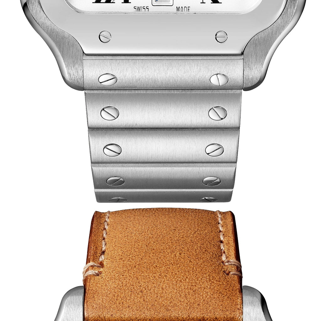Santos de Cartier Großes Modell | 40 mm, Stahl, silbernes Zifferblatt