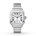 Santos de Cartier Großes Modell | 40 mm, Stahl, silbernes Zifferblatt