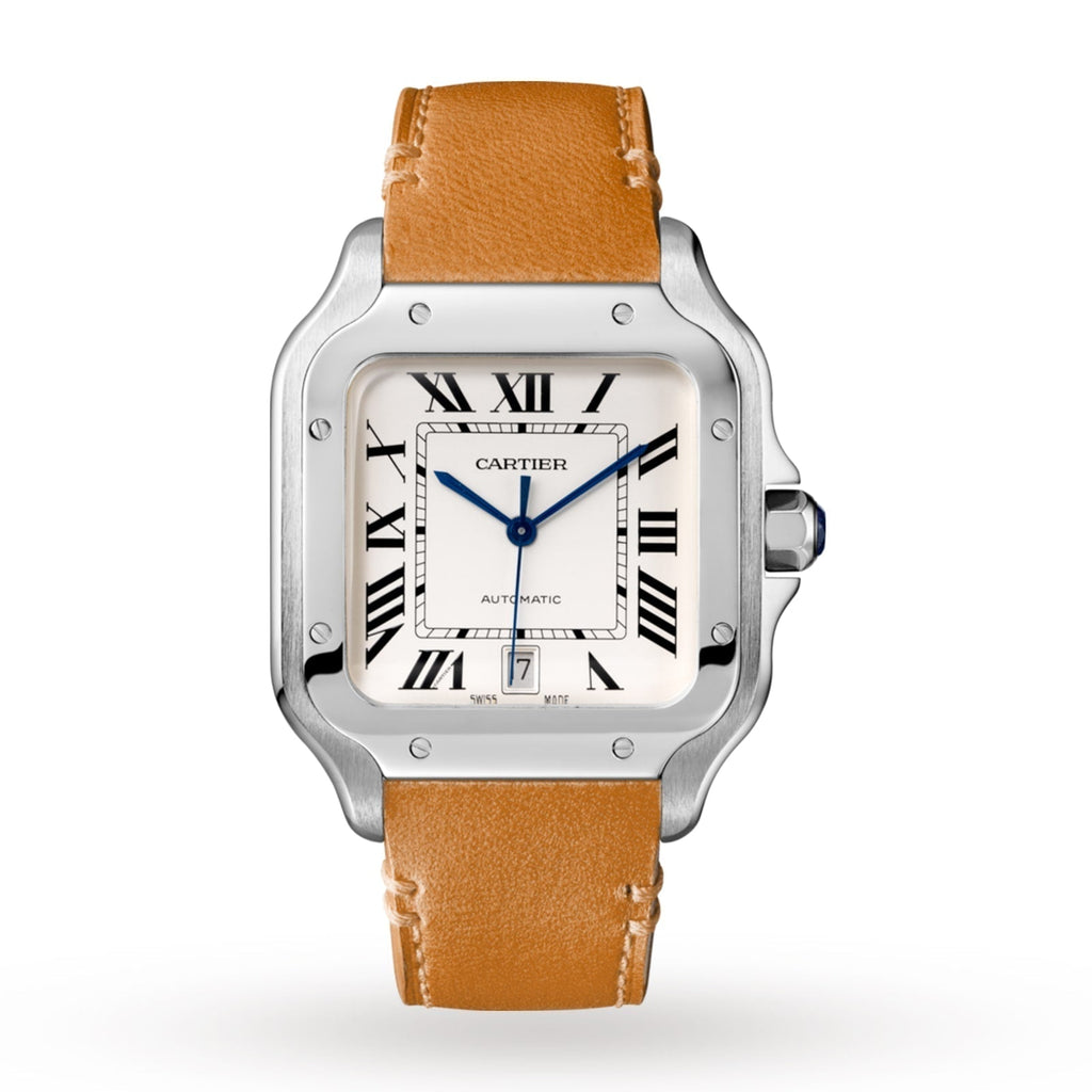 Santos de Cartier Großes Modell | 40 mm, Stahl, silbernes Zifferblatt