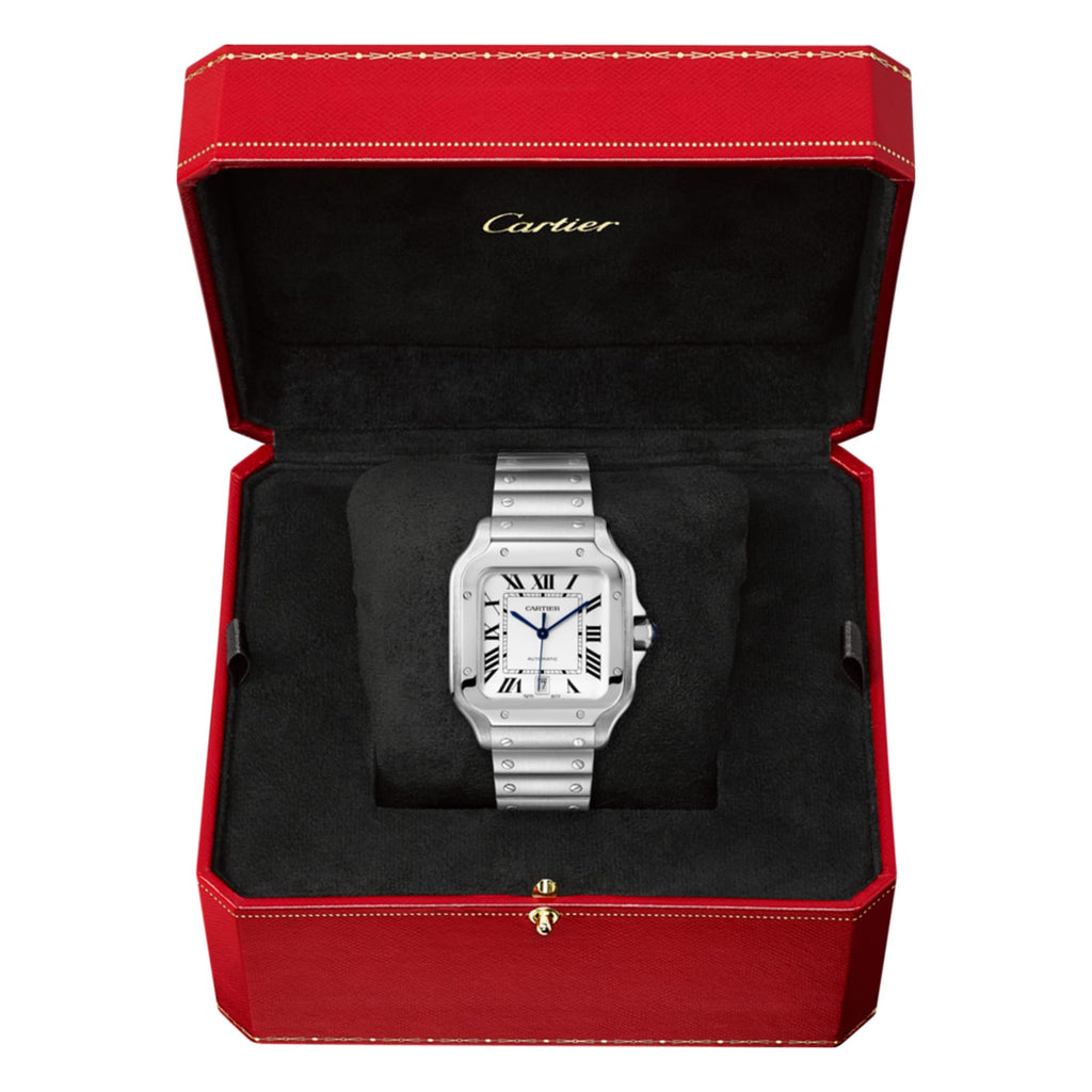 Santos de Cartier Großes Modell | 40 mm, Stahl, silbernes Zifferblatt