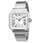 Santos de Cartier Großes Modell | 40 mm, Stahl, silbernes Zifferblatt