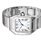 Santos de Cartier Großes Modell | 40 mm, Stahl, silbernes Zifferblatt