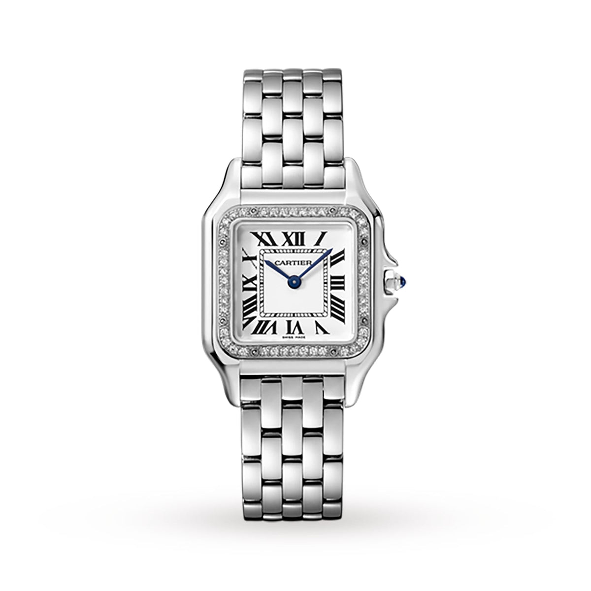 Panthère de Cartier Mittleres Modell | 27 mm, Stahl, silbernes Zifferblatt, Ref. W4PN0008