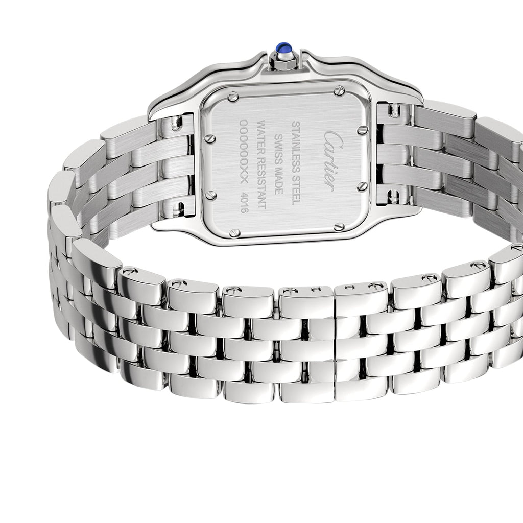 Panthère de Cartier Mittleres Modell | 27 mm, Stahl, silbernes Zifferblatt, Ref. W4PN0008