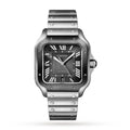 Santos de Cartier großes Modell | 40 mm, Bicolor Stahl & ADLC, Stahl, graues Zifferblatt