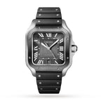 Santos de Cartier großes Modell | 40 mm, Bicolor Stahl & ADLC, Stahl, graues Zifferblatt