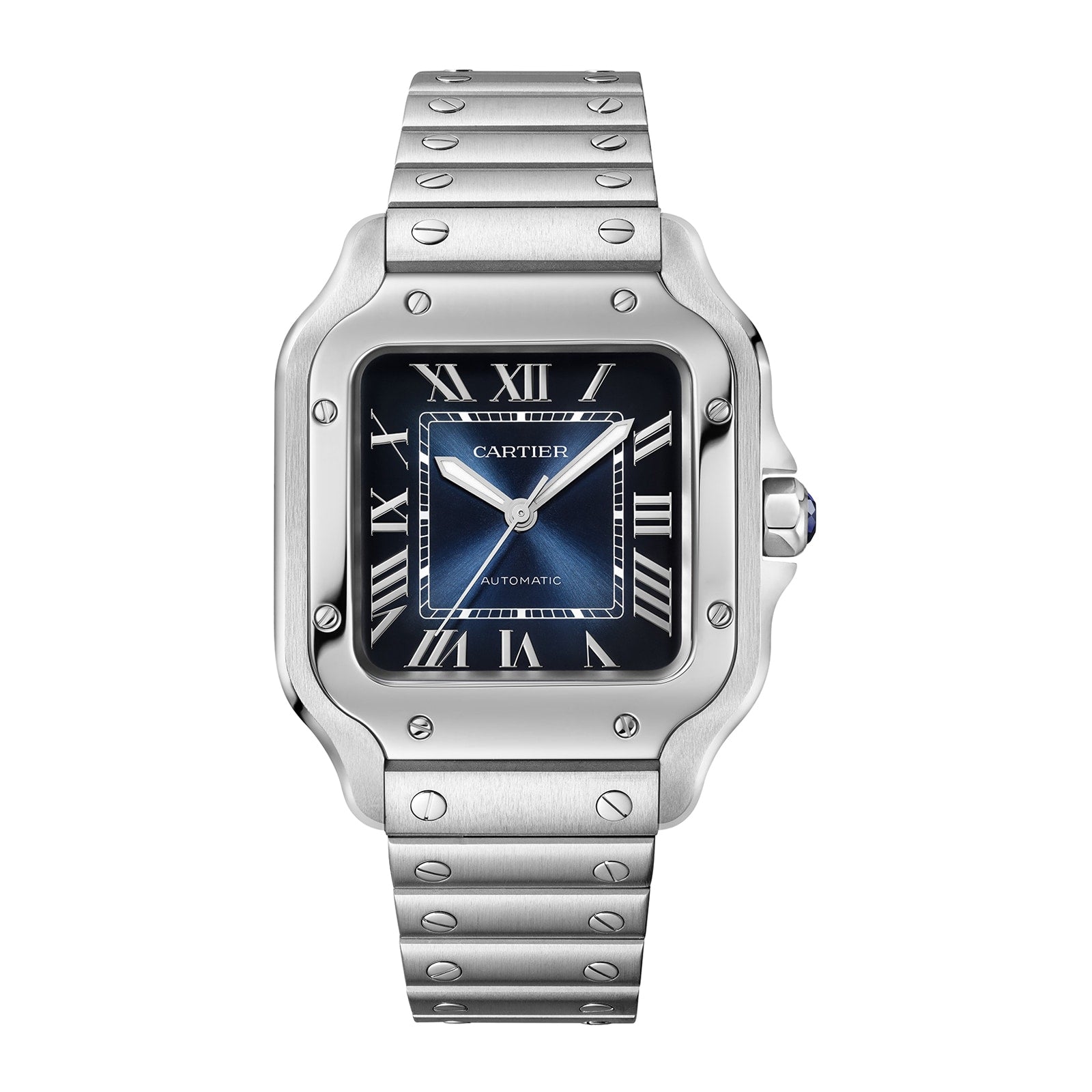 Santos de Cartier | 35 mm, Stahl, blaues Zifferblatt