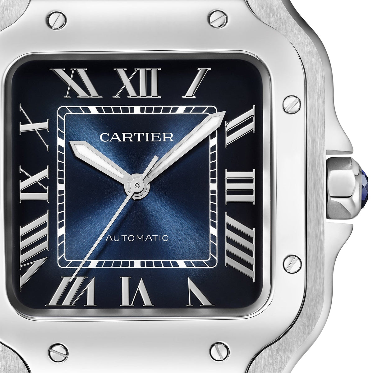 Santos de Cartier | 35 mm, Stahl, blaues Zifferblatt