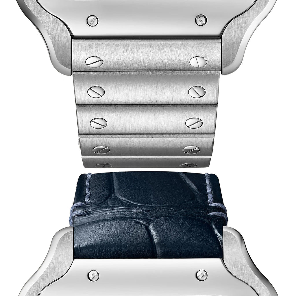 Santos de Cartier Großes Modell | 40 mm, Stahl, blaues Zifferblatt