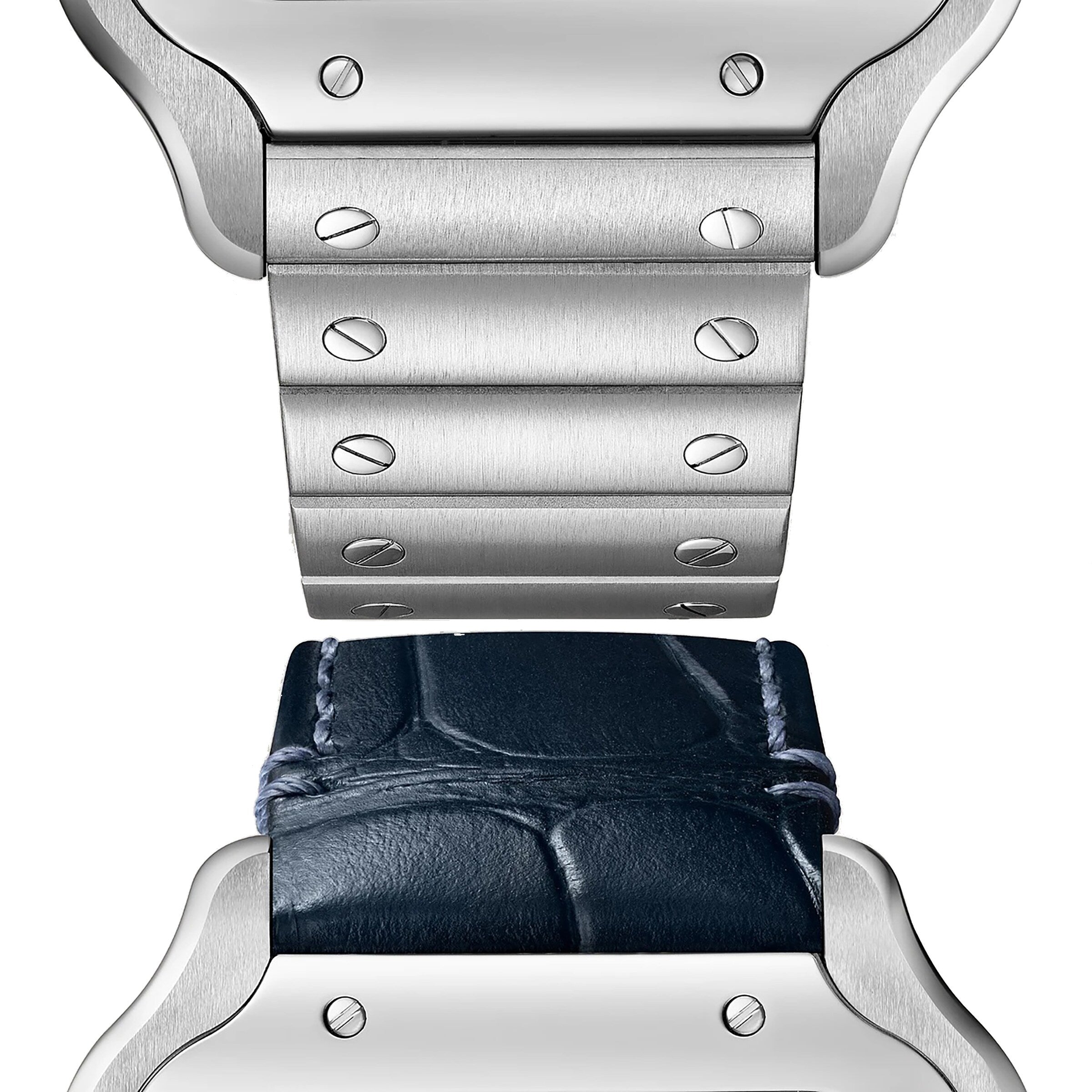 Santos de Cartier Großes Modell | 40 mm, Stahl, blaues Zifferblatt