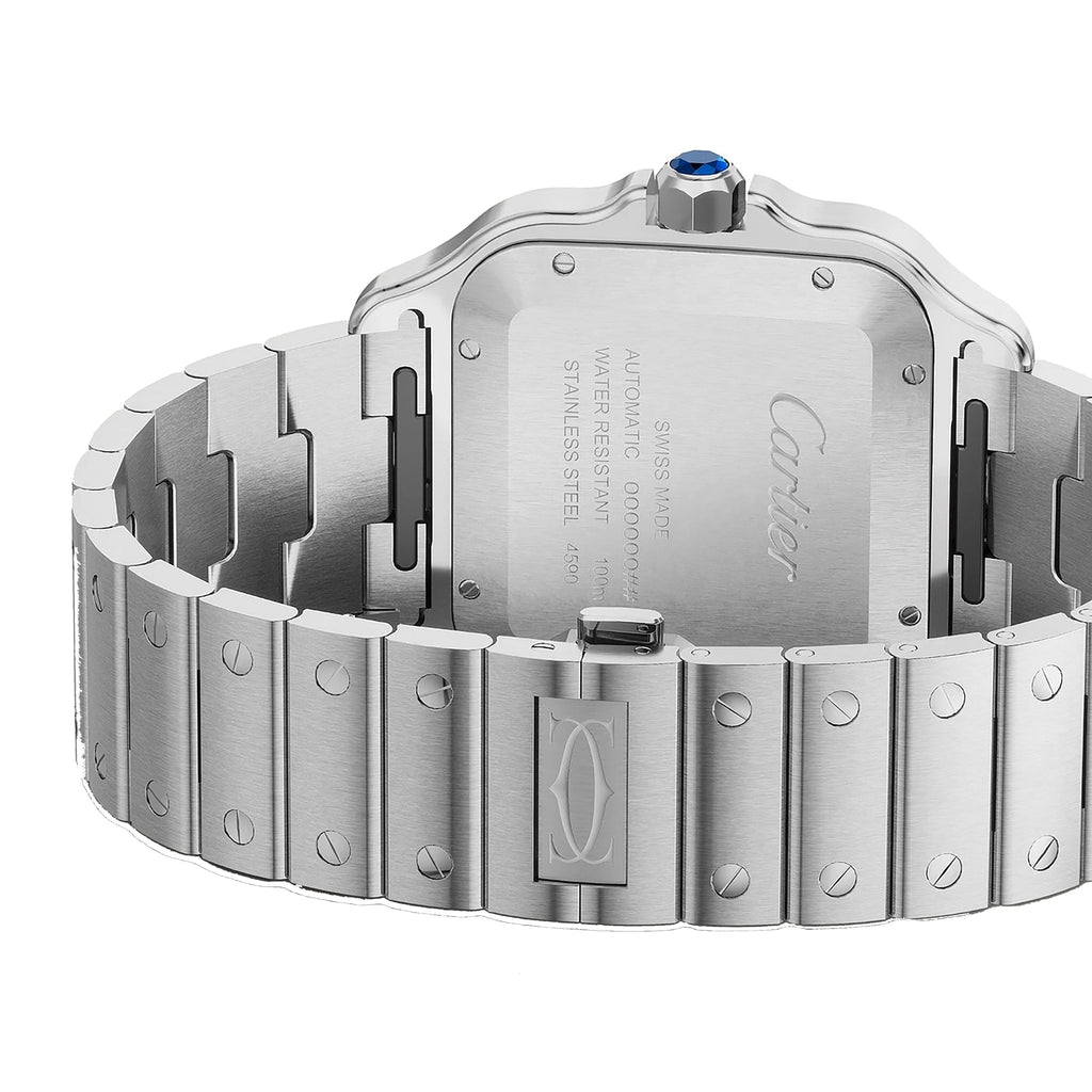 Santos de Cartier Großes Modell | 40 mm, Stahl, blaues Zifferblatt
