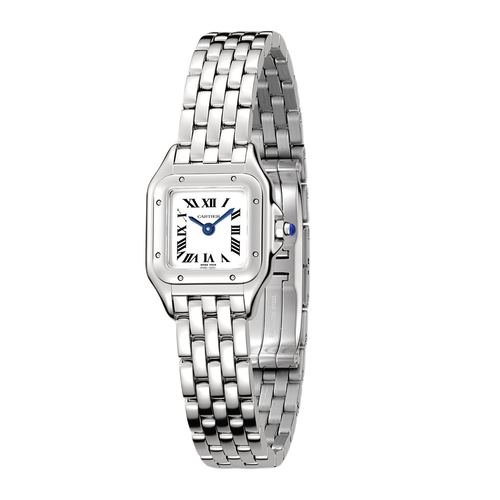 Panthère de Cartier Mini Modell | 20 mm, Stahl, silbernes Zifferblatt
