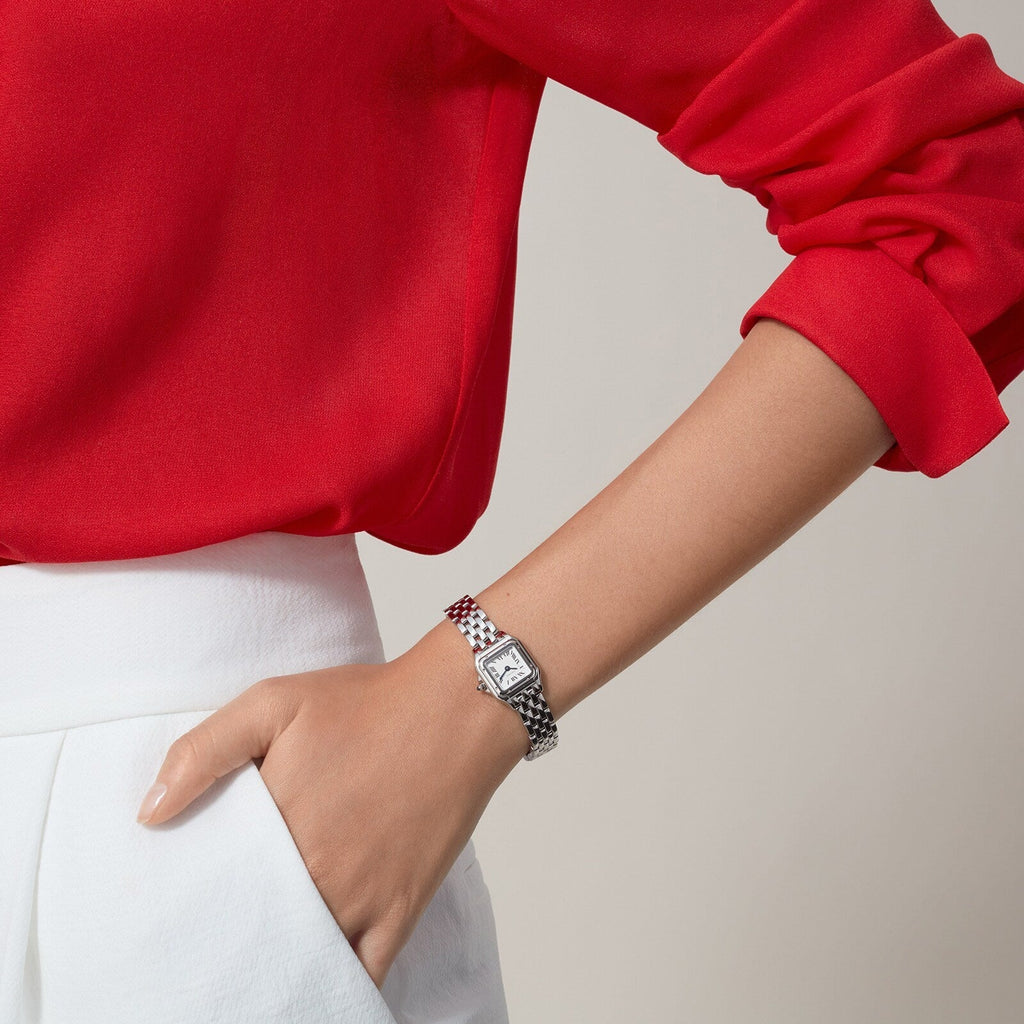 Panthère de Cartier Mini Modell | 20 mm, Stahl, silbernes Zifferblatt