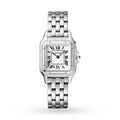 Panthère de Cartier Mittleres Modell | 27 mm, Stahl, weißes Zifferblatt
