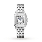 Panthère de Cartier Mittleres Modell | 27 mm, Stahl, weißes Zifferblatt