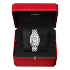 Panthère de Cartier Mittleres Modell | 27 mm, Stahl, weißes Zifferblatt