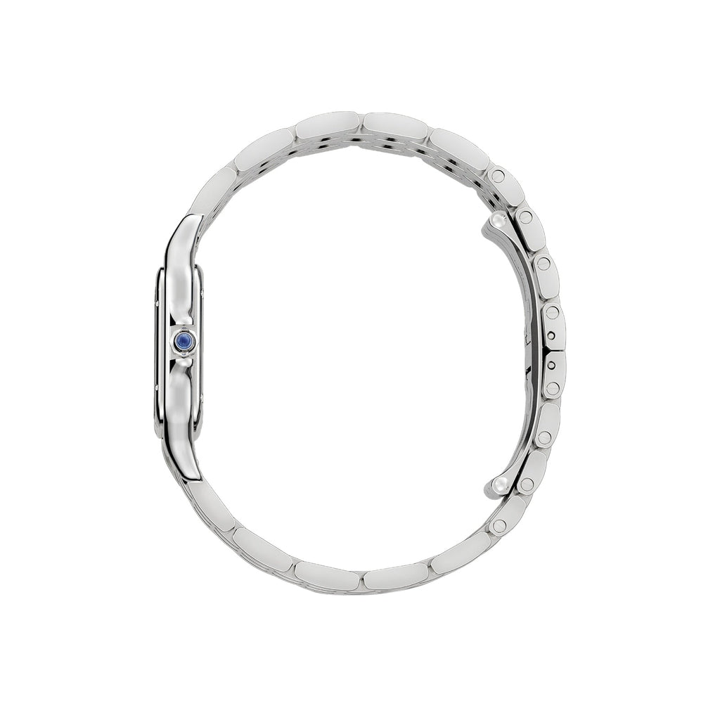 Panthère de Cartier Mittleres Modell | 27 mm, Stahl, weißes Zifferblatt