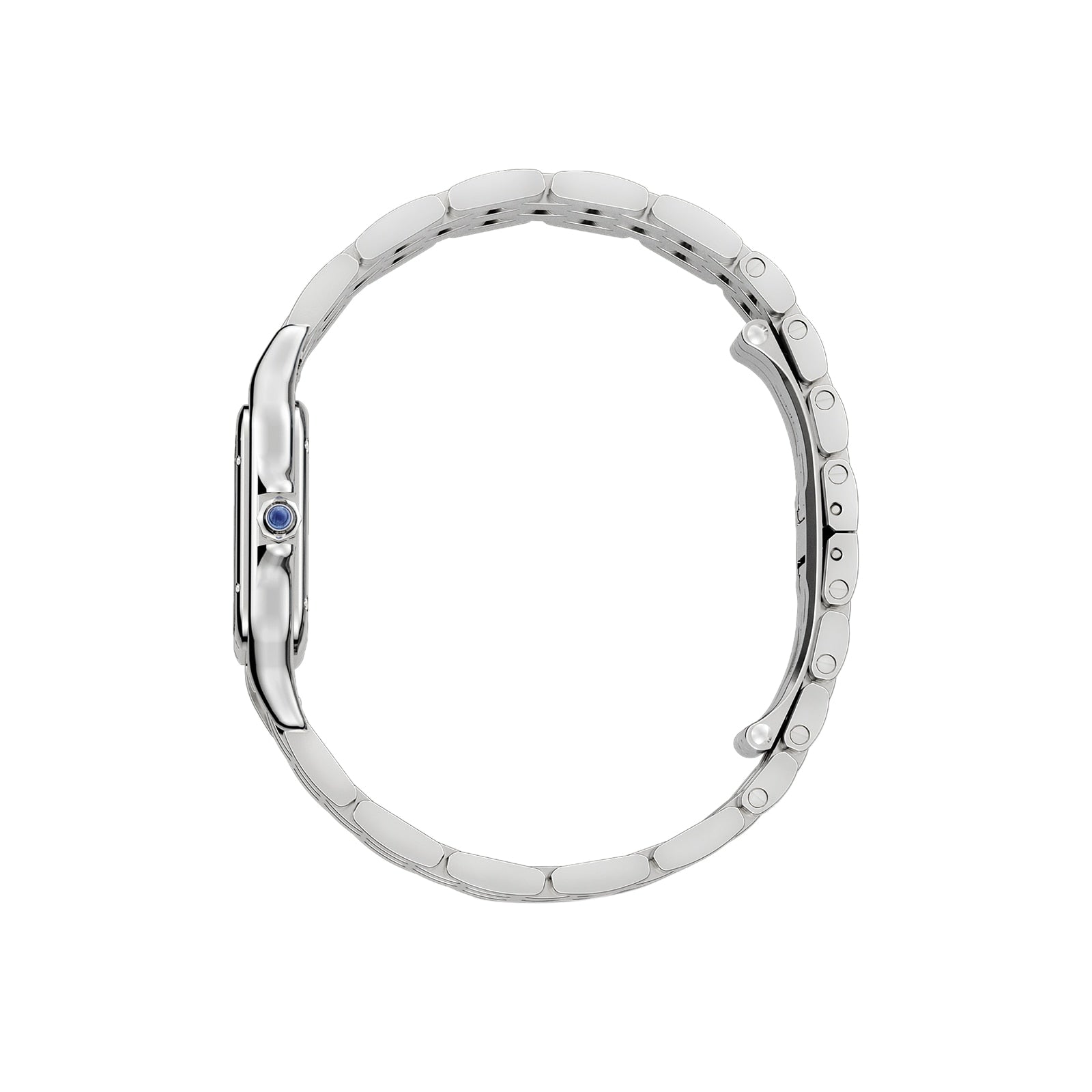 Panthère de Cartier Mittleres Modell | 27 mm, Stahl, weißes Zifferblatt