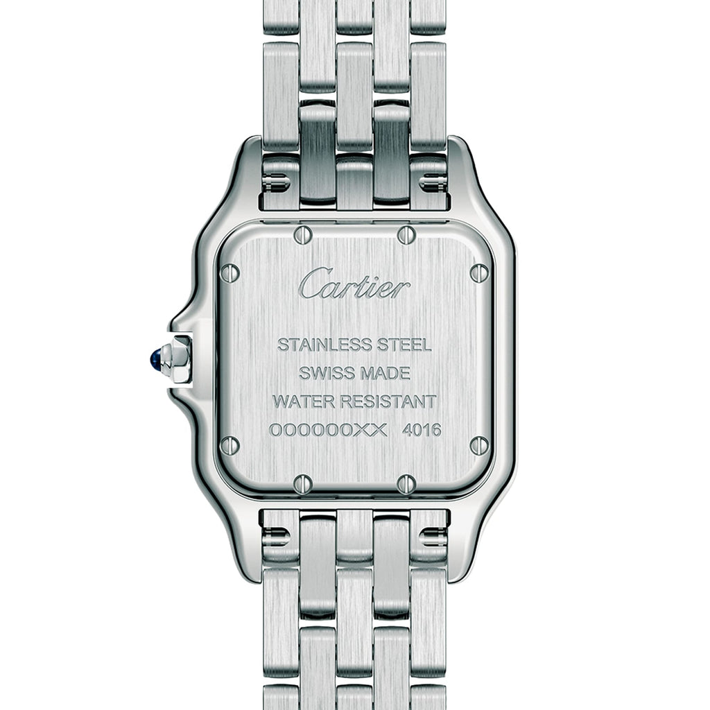 Panthère de Cartier Mittleres Modell | 27 mm, Stahl, weißes Zifferblatt