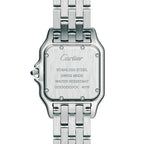 Panthère de Cartier Mittleres Modell | 27 mm, Stahl, weißes Zifferblatt