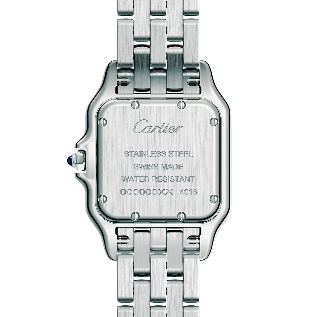 Panthère de Cartier Mittleres Modell | 27 mm, Stahl, weißes Zifferblatt