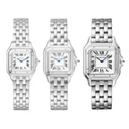 Panthère de Cartier Mittleres Modell | 27 mm, Stahl, weißes Zifferblatt