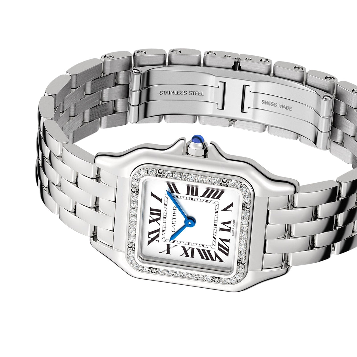 Panthère de Cartier Mittleres Modell | 27 mm, Stahl, silbernes Zifferblatt, Ref. W4PN0018