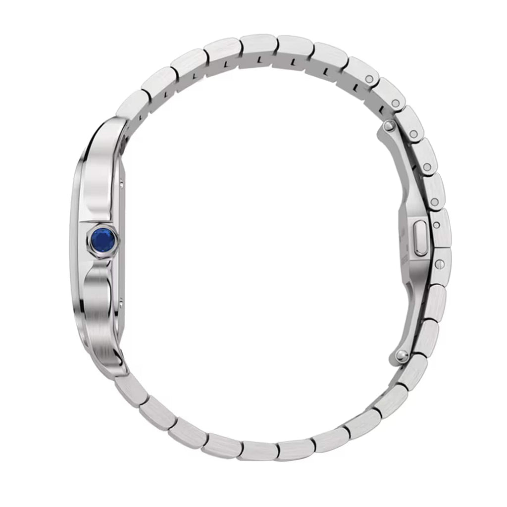 Santos de Cartier Mittelgroßes Modell | 35 mm, Stahl, braunes Zifferblatt
