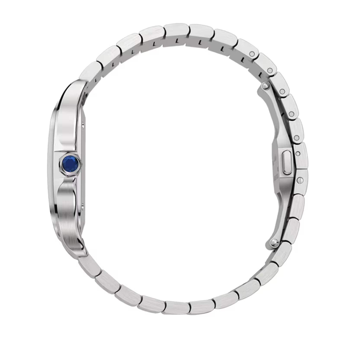 Santos de Cartier Mittelgroßes Modell | 35 mm, Stahl, braunes Zifferblatt