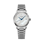 Longines Master 34mm – Weiß, Perlmutt, diamantbesetzt am Armband