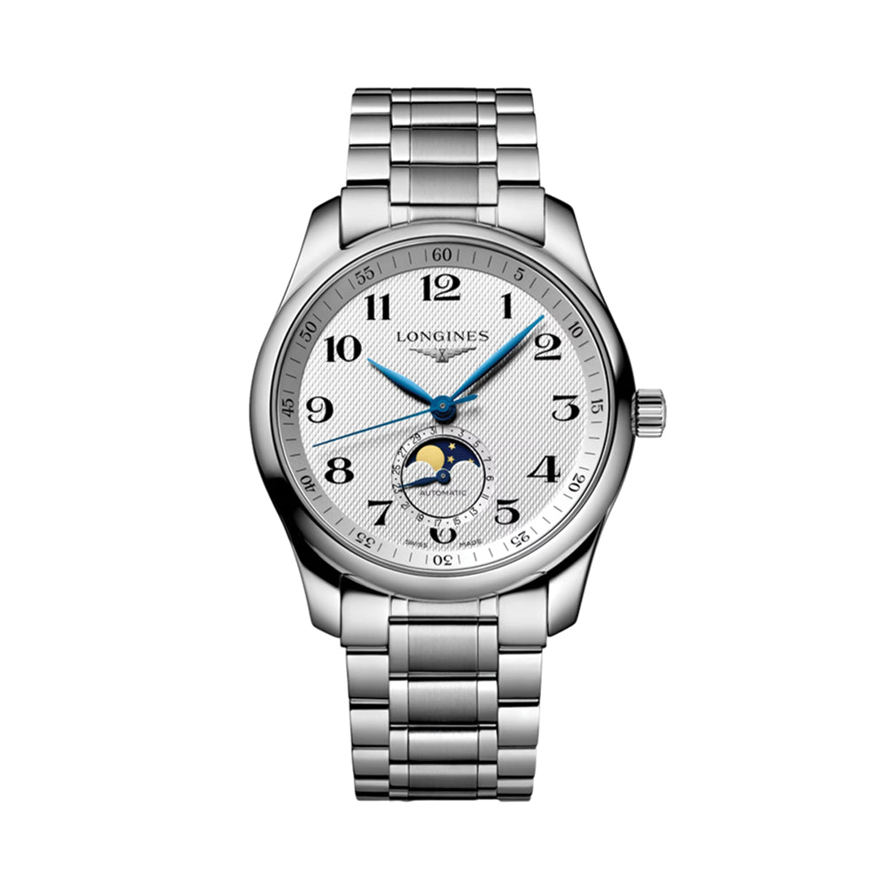 Longines Master Collection Mondphase 40mm - Silber "Gerstenkorn" am Armband