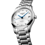 Longines Master 34mm – Weiß, Perlmutt, diamantbesetzt am Armband
