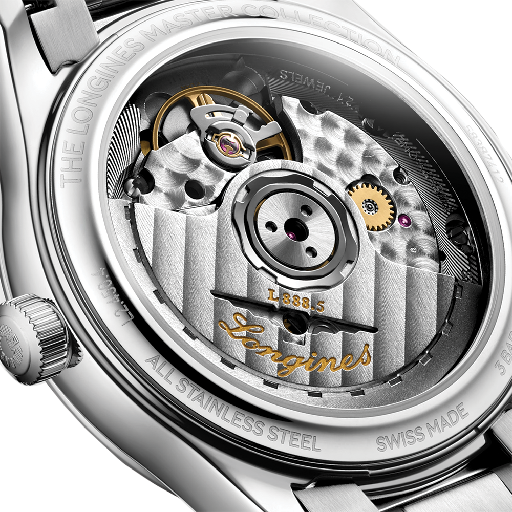 Longines Master 34mm – Weiß, Perlmutt, diamantbesetzt am Armband