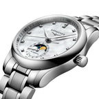 Longines Master Collection Mondphase 34mm – Weiß am Armband