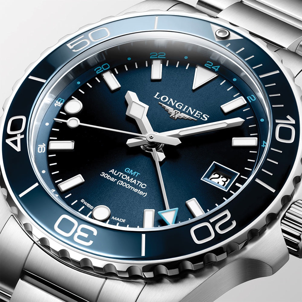 longines HydroConquest GMT 41mm - Blau am Armband