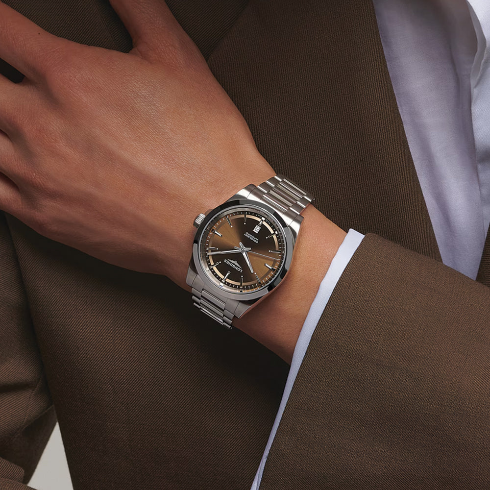Longines Conquest 41mm - Sonnenschliff Braun am Armband