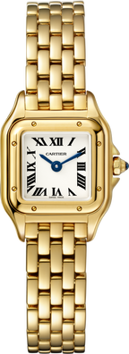 Panthère de Cartier Mini-Modell | 19 mm, 18 Karat Gelbgold, silbernes Zifferblatt, Ref. WGPN0048