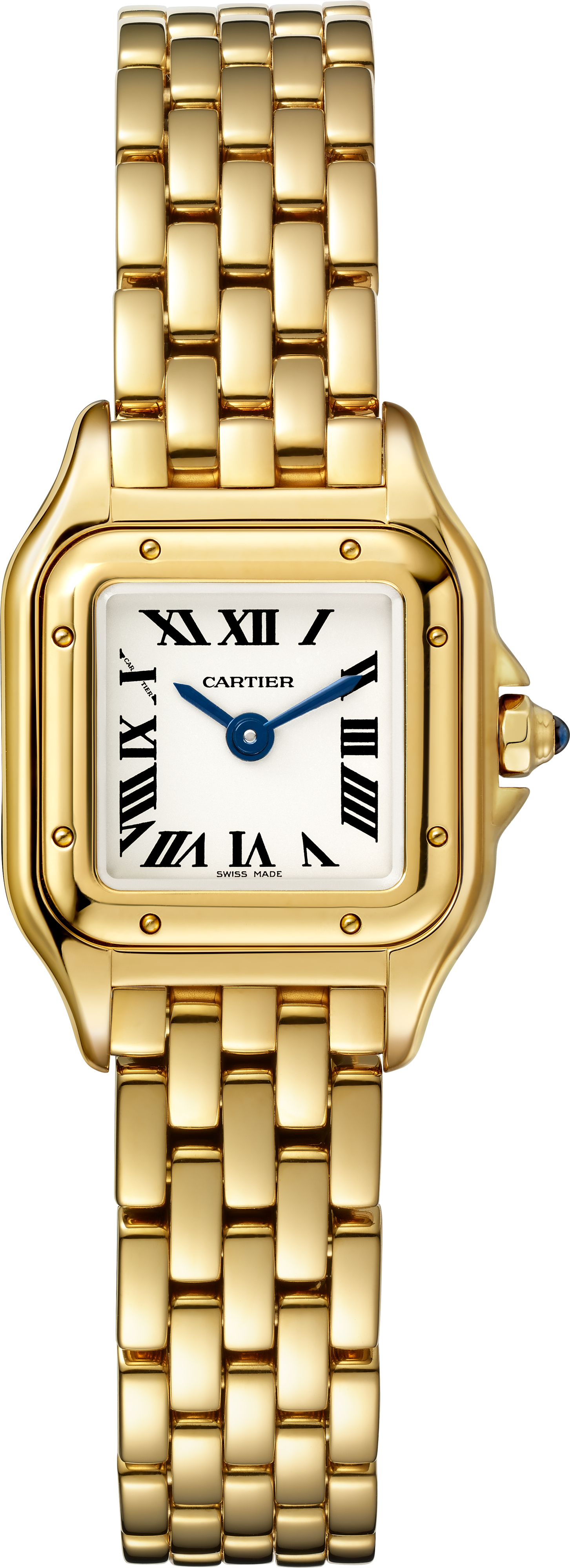 Panthère de Cartier Mini-Modell | 19 mm, 18 Karat Gelbgold, silbernes Zifferblatt, Ref. WGPN0048