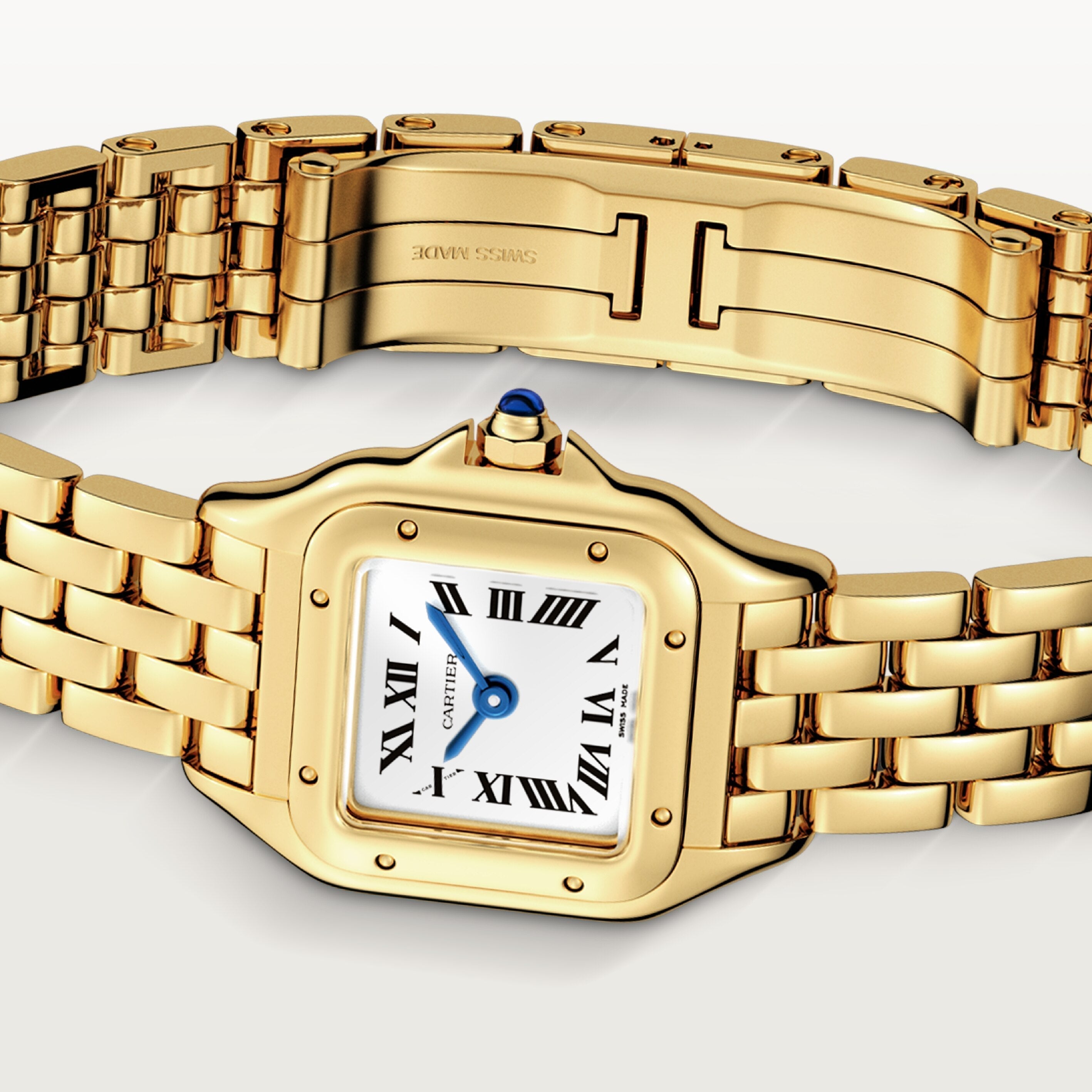 Panthère de Cartier Mini-Modell | 19 mm, 18 Karat Gelbgold, silbernes Zifferblatt, Ref. WGPN0048