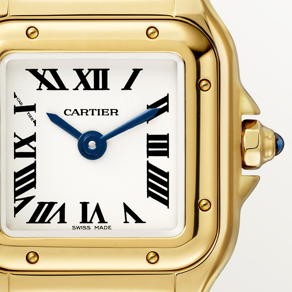 Panthère de Cartier Mini-Modell | 19 mm, 18 Karat Gelbgold, silbernes Zifferblatt, Ref. WGPN0048