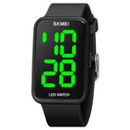 Skmei-1873-PU-Armband-Wasserdichte-LED-Elektronische-Uhr-Schwarz