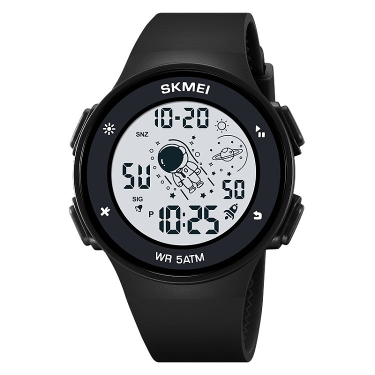 Skmei-2068-multifunktionale-Herren-50m-wasserdichte-nachtleuchtende-digitale-Sport-Armbanduhr-Schwarz-Weiß