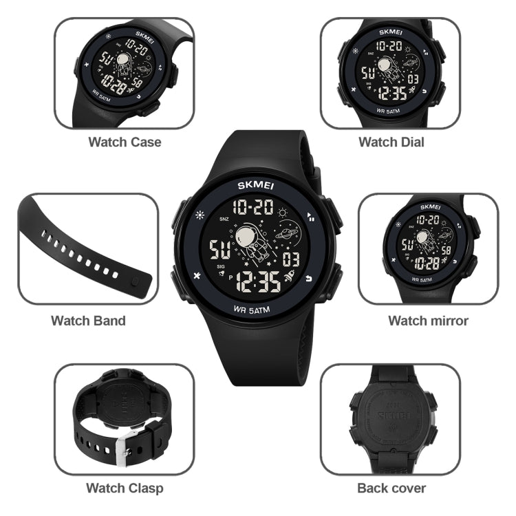 Skmei-2068-multifunktionale-Herren-50m-wasserdichte-nachtleuchtende-digitale-Sport-Armbanduhr-Schwarz-Weiß