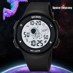 Skmei-2068-multifunktionale-Herren-50m-wasserdichte-nachtleuchtende-digitale-Sport-Armbanduhr-Schwarz-Weiß