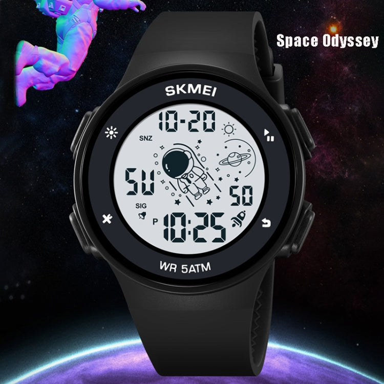 Skmei-2068-multifunktionale-Herren-50m-wasserdichte-nachtleuchtende-digitale-Sport-Armbanduhr-Schwarz-Weiß