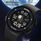 Skmei-2068-multifunktionale-Herren-50m-wasserdichte-nachtleuchtende-digitale-Sport-Armbanduhr-Schwarz-Weiß