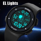 Skmei-2068-multifunktionale-Herren-50m-wasserdichte-nachtleuchtende-digitale-Sport-Armbanduhr-Schwarz-Weiß