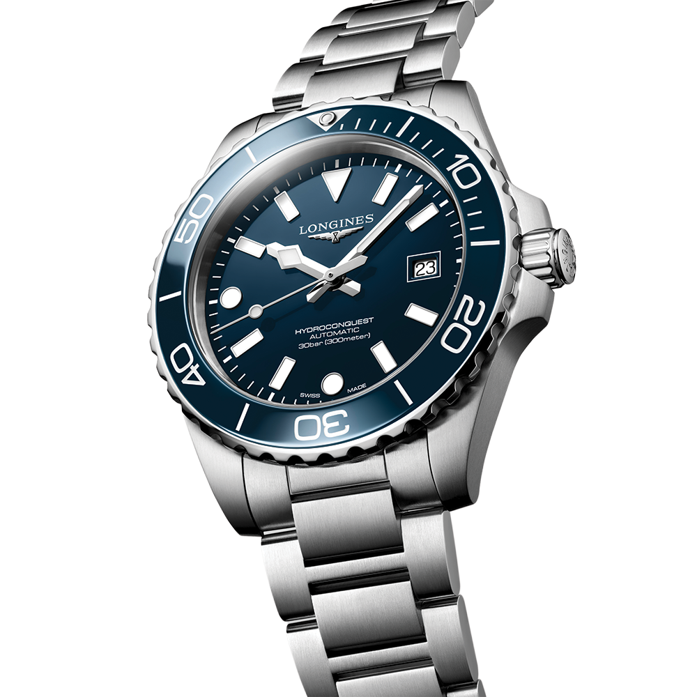 longines HydroConquest 42mm – Blau am Armband