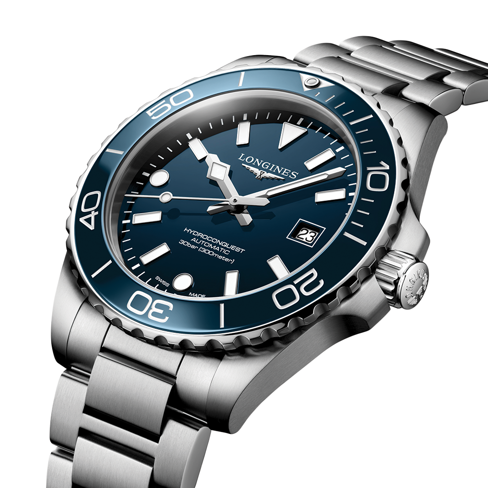 longines HydroConquest 42mm – Blau am Armband