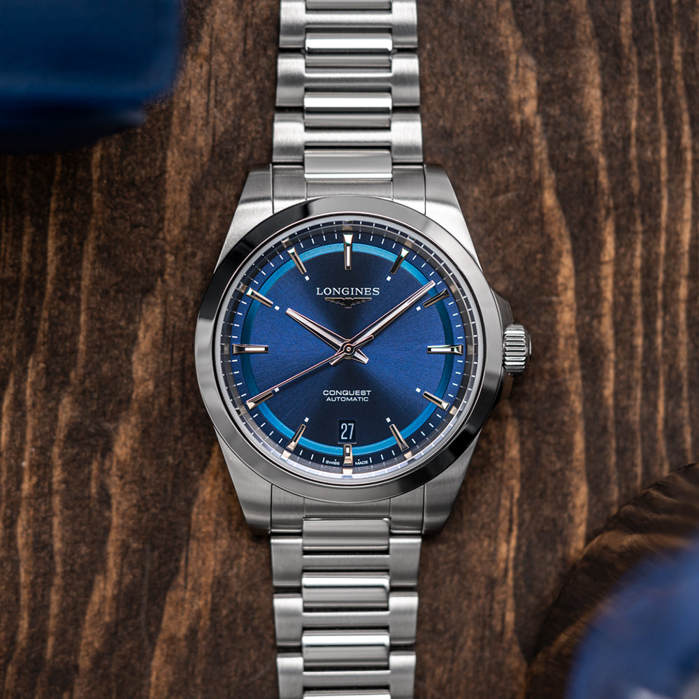 Longines Conquest 38mm – Blau am Armband